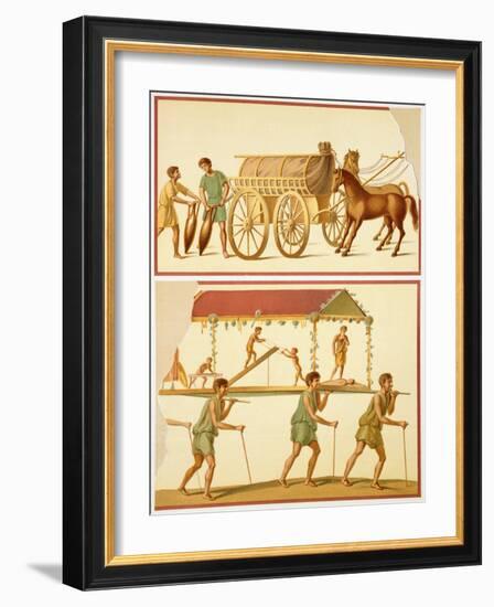 Reproduction of a Fresco Depicting the Transport of Goods on a Wagon and a Sedan Chair-Fausto and Felice Niccolini-Framed Giclee Print
