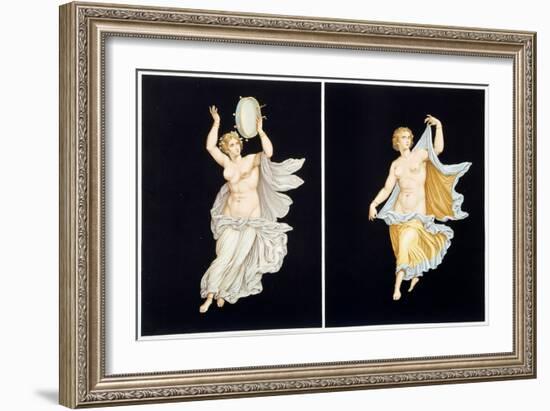 Reproduction of a Fresco Depicting Two Bacchae, from the Houses and Monuments of Pompeii-Fausto and Felice Niccolini-Framed Giclee Print