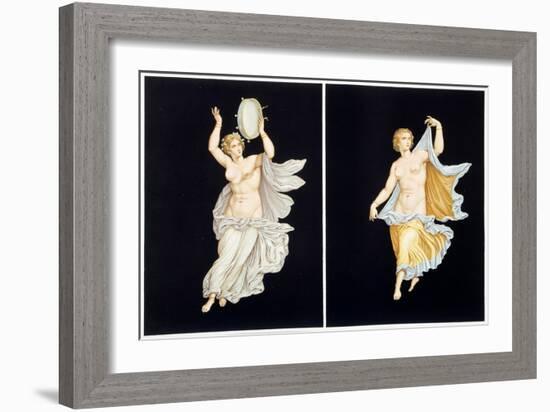 Reproduction of a Fresco Depicting Two Bacchae, from the Houses and Monuments of Pompeii-Fausto and Felice Niccolini-Framed Giclee Print