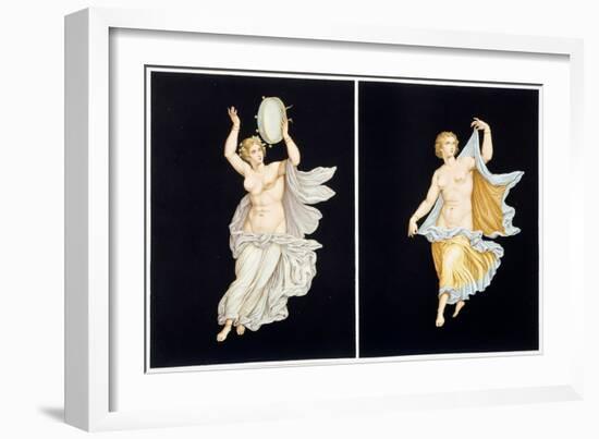 Reproduction of a Fresco Depicting Two Bacchae, from the Houses and Monuments of Pompeii-Fausto and Felice Niccolini-Framed Giclee Print