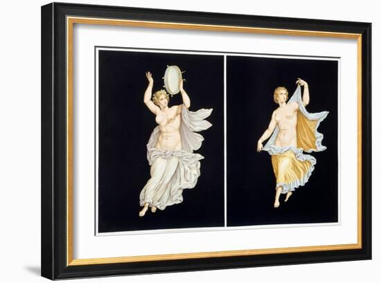 Reproduction of a Fresco Depicting Two Bacchae, from the Houses and Monuments of Pompeii-Fausto and Felice Niccolini-Framed Giclee Print