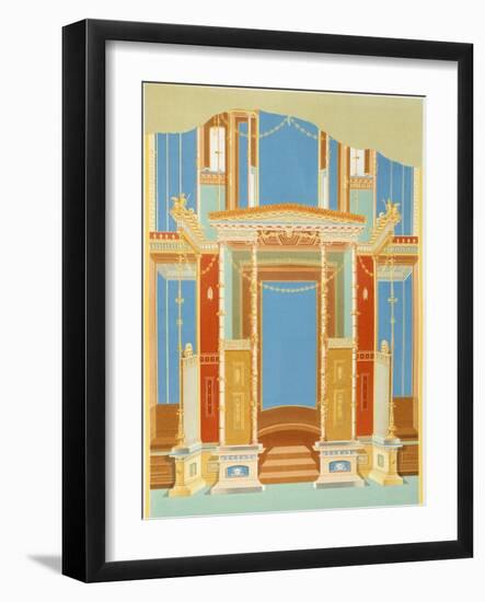 Reproduction of a Fresco from the Atrium of a House, the Houses and Monuments of Pompeii-Fausto and Felice Niccolini-Framed Giclee Print