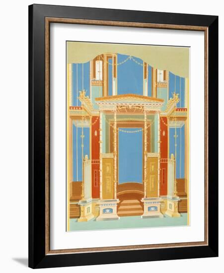 Reproduction of a Fresco from the Atrium of a House, the Houses and Monuments of Pompeii-Fausto and Felice Niccolini-Framed Giclee Print