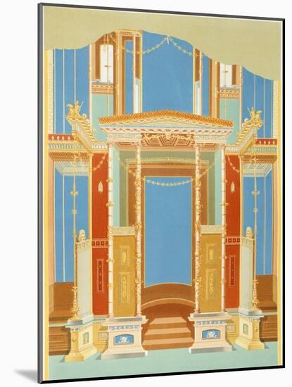 Reproduction of a Fresco from the Atrium of a House, the Houses and Monuments of Pompeii-Fausto and Felice Niccolini-Mounted Giclee Print