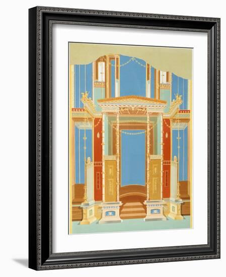 Reproduction of a Fresco from the Atrium of a House, the Houses and Monuments of Pompeii-Fausto and Felice Niccolini-Framed Giclee Print