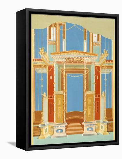 Reproduction of a Fresco from the Atrium of a House, the Houses and Monuments of Pompeii-Fausto and Felice Niccolini-Framed Premier Image Canvas