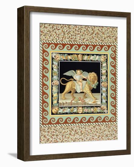 Reproduction of a Fresco Representing Winged Child on Lion-Fausto and Felice Niccolini-Framed Giclee Print