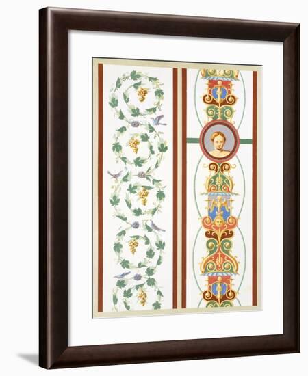 Reproduction of a Fresco with Ornamental Motifs, from the Houses and Monuments of Pompeii-Fausto and Felice Niccolini-Framed Giclee Print