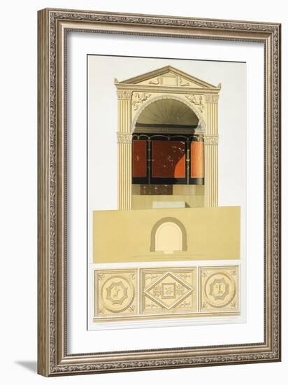 Reproduction of a Frescoed Niche, from the Houses and Monuments of Pompeii-Fausto and Felice Niccolini-Framed Giclee Print