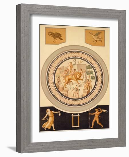 Reproduction of a Mosaic Depicting a Chained Lion and Animals-Fausto and Felice Niccolini-Framed Giclee Print