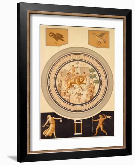 Reproduction of a Mosaic Depicting a Chained Lion and Animals-Fausto and Felice Niccolini-Framed Giclee Print