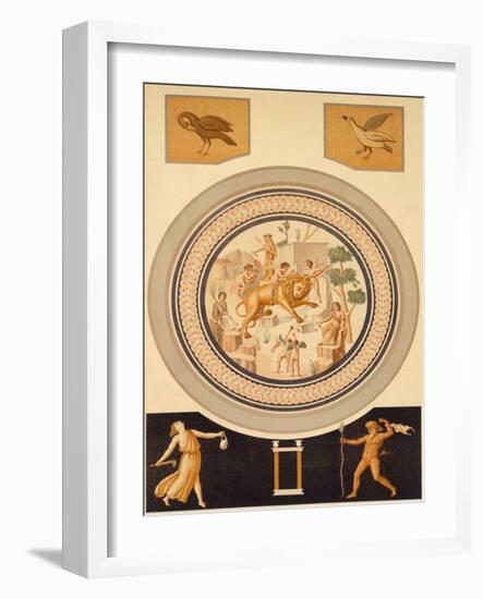 Reproduction of a Mosaic Depicting a Chained Lion and Animals-Fausto and Felice Niccolini-Framed Giclee Print