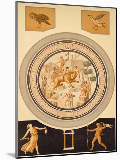 Reproduction of a Mosaic Depicting a Chained Lion and Animals-Fausto and Felice Niccolini-Mounted Giclee Print