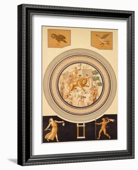 Reproduction of a Mosaic Depicting a Chained Lion and Animals-Fausto and Felice Niccolini-Framed Giclee Print
