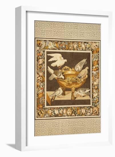 Reproduction of a Mosaic Depicting Some Doves on a Golden Basin-Fausto and Felice Niccolini-Framed Giclee Print