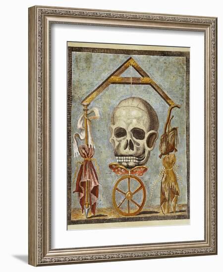 Reproduction of a Mosaic with Masonic Symbols, from the Houses and Monuments of Pompeii-Fausto and Felice Niccolini-Framed Giclee Print