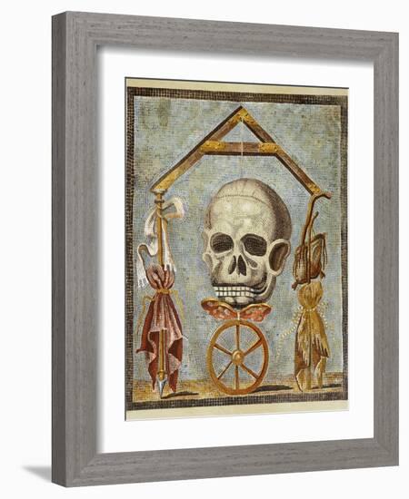 Reproduction of a Mosaic with Masonic Symbols, from the Houses and Monuments of Pompeii-Fausto and Felice Niccolini-Framed Giclee Print