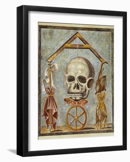 Reproduction of a Mosaic with Masonic Symbols, from the Houses and Monuments of Pompeii-Fausto and Felice Niccolini-Framed Giclee Print