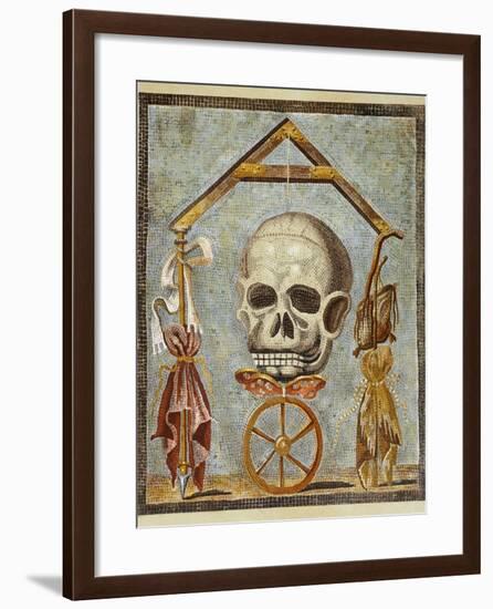 Reproduction of a Mosaic with Masonic Symbols, from the Houses and Monuments of Pompeii-Fausto and Felice Niccolini-Framed Giclee Print