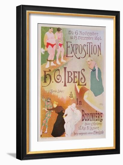 Reproduction of a Poster Advertising an Exhibition by H. G. Ibels, at the Bodiniere, Rue St Lazare,-Henri-Gabriel Ibels-Framed Giclee Print