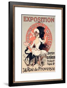 Reproduction of a Poster Advertising an Exhibition of the Paintings and Drawings of A. Willette-Jules Chéret-Framed Giclee Print
