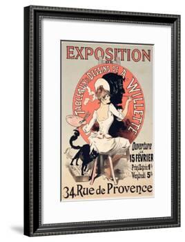 Reproduction of a Poster Advertising an Exhibition of the Paintings and Drawings of A. Willette-Jules Chéret-Framed Giclee Print