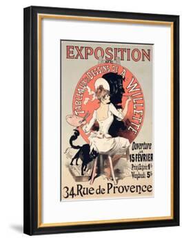 Reproduction of a Poster Advertising an Exhibition of the Paintings and Drawings of A. Willette-Jules Chéret-Framed Giclee Print