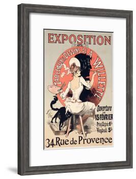 Reproduction of a Poster Advertising an Exhibition of the Paintings and Drawings of A. Willette-Jules Chéret-Framed Giclee Print