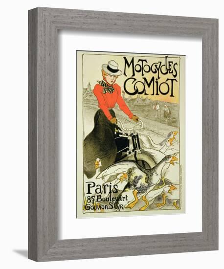 Reproduction of a Poster Advertising Comiot Motorcycles, 1899-Théophile Alexandre Steinlen-Framed Giclee Print