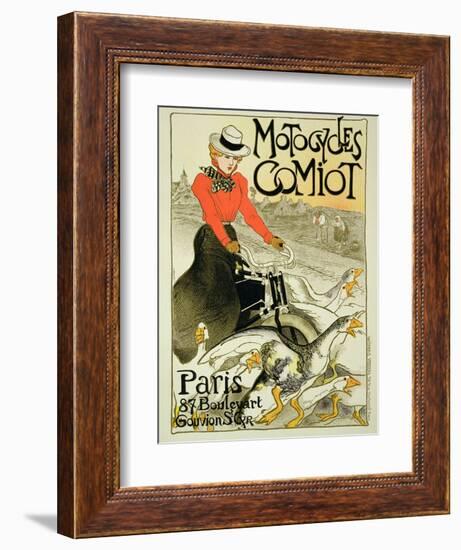 Reproduction of a Poster Advertising Comiot Motorcycles, 1899-Théophile Alexandre Steinlen-Framed Giclee Print