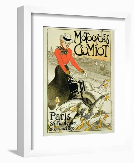 Reproduction of a Poster Advertising Comiot Motorcycles, 1899-Théophile Alexandre Steinlen-Framed Giclee Print