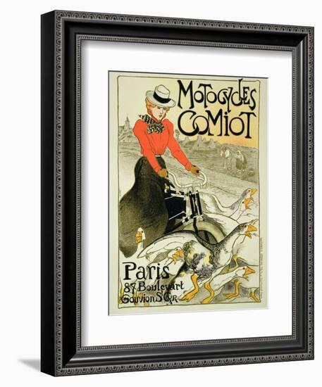 Reproduction of a Poster Advertising Comiot Motorcycles, 1899-Théophile Alexandre Steinlen-Framed Giclee Print