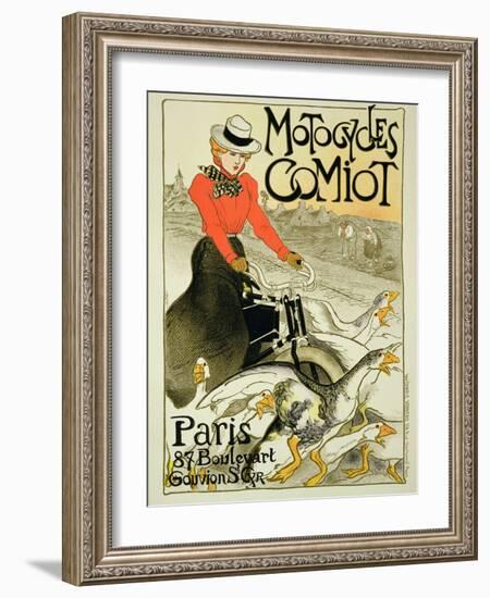 Reproduction of a Poster Advertising Comiot Motorcycles, 1899-Théophile Alexandre Steinlen-Framed Giclee Print