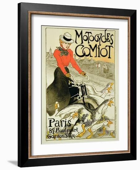 Reproduction of a Poster Advertising Comiot Motorcycles, 1899-Théophile Alexandre Steinlen-Framed Giclee Print