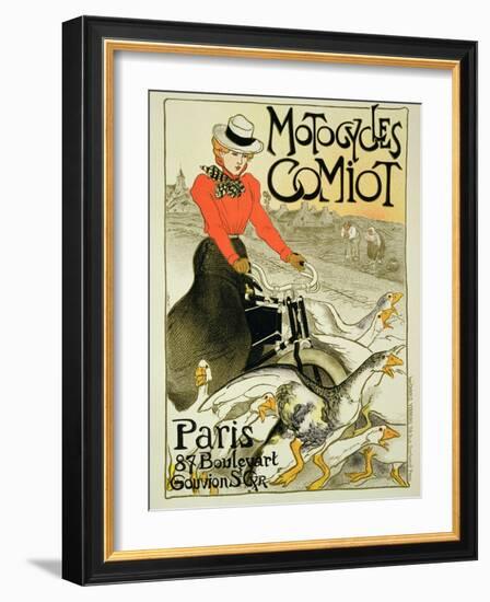 Reproduction of a Poster Advertising Comiot Motorcycles, 1899-Théophile Alexandre Steinlen-Framed Giclee Print