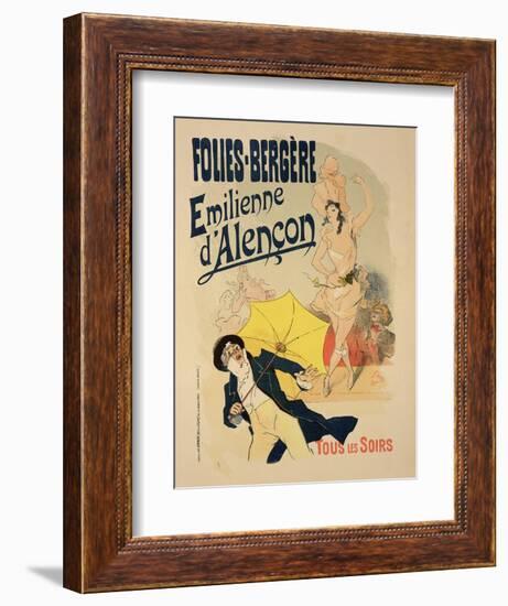 Reproduction of a Poster Advertising "Emile D'Alencon," Every Evening at the Folies-Bergeres, 1893-Jules Chéret-Framed Giclee Print
