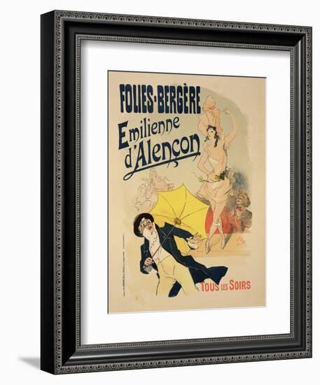 Reproduction of a Poster Advertising "Emile D'Alencon," Every Evening at the Folies-Bergeres, 1893-Jules Chéret-Framed Giclee Print