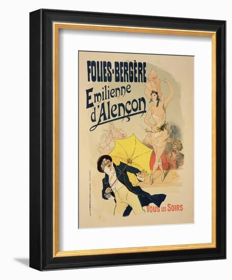 Reproduction of a Poster Advertising "Emile D'Alencon," Every Evening at the Folies-Bergeres, 1893-Jules Chéret-Framed Giclee Print