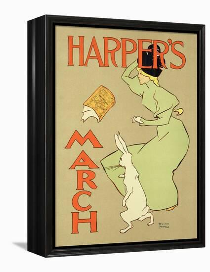 Reproduction of a Poster Advertising "Harper's Magazine, March Edition," American, 1894-Edward Penfield-Framed Premier Image Canvas