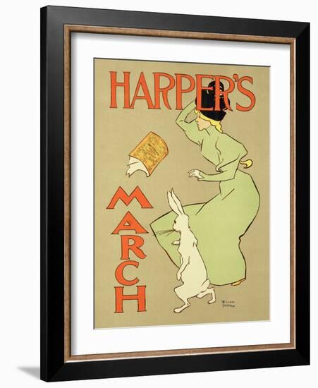 Reproduction of a Poster Advertising "Harper's Magazine, March Edition," American, 1894-Edward Penfield-Framed Giclee Print