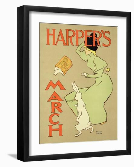 Reproduction of a Poster Advertising "Harper's Magazine, March Edition," American, 1894-Edward Penfield-Framed Giclee Print