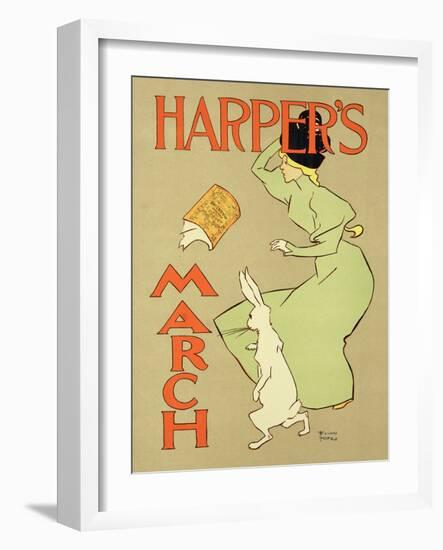 Reproduction of a Poster Advertising "Harper's Magazine, March Edition," American, 1894-Edward Penfield-Framed Giclee Print