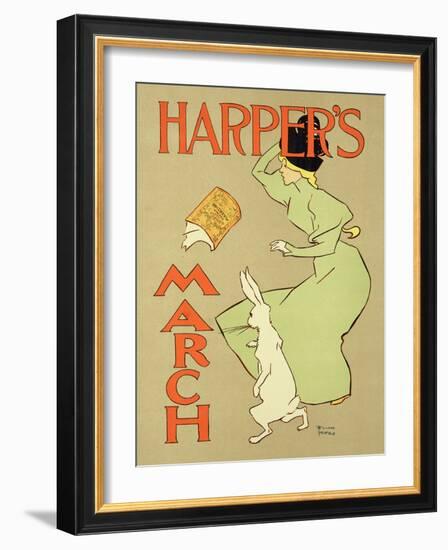 Reproduction of a Poster Advertising "Harper's Magazine, March Edition," American, 1894-Edward Penfield-Framed Giclee Print