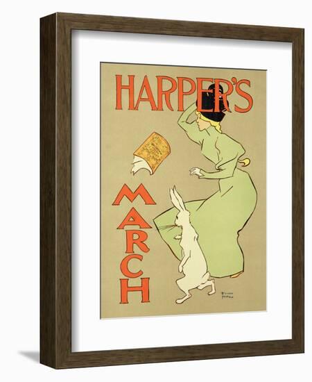 Reproduction of a Poster Advertising "Harper's Magazine, March Edition," American, 1894-Edward Penfield-Framed Giclee Print