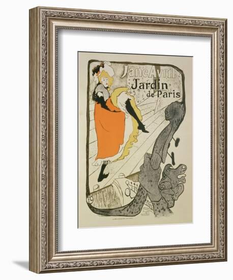 Reproduction of a Poster Advertising "Jane Avril" at the Jardin De Paris, 1893-Henri de Toulouse-Lautrec-Framed Giclee Print