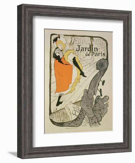 Reproduction of a Poster Advertising "Jane Avril" at the Jardin De Paris, 1893-Henri de Toulouse-Lautrec-Framed Giclee Print