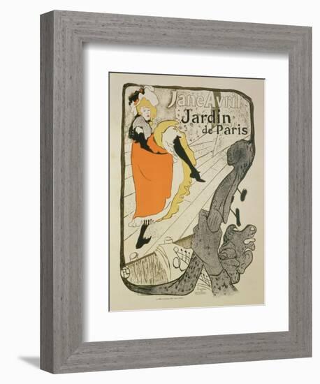 Reproduction of a Poster Advertising "Jane Avril" at the Jardin De Paris, 1893-Henri de Toulouse-Lautrec-Framed Giclee Print