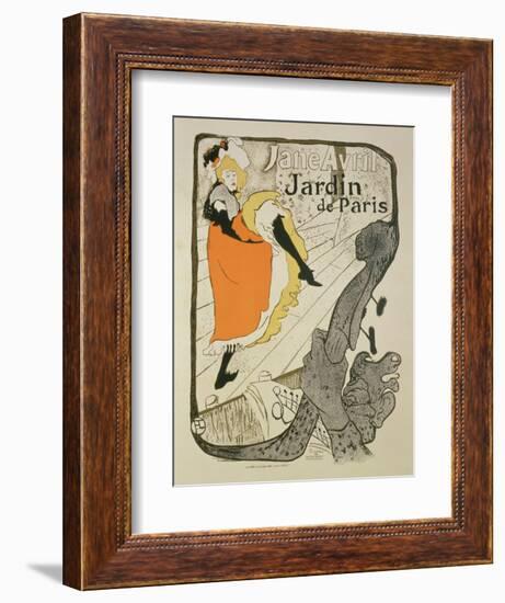 Reproduction of a Poster Advertising "Jane Avril" at the Jardin De Paris, 1893-Henri de Toulouse-Lautrec-Framed Giclee Print