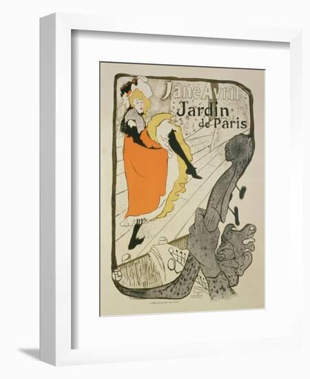 Reproduction of a Poster Advertising "Jane Avril" at the Jardin De Paris, 1893-Henri de Toulouse-Lautrec-Framed Giclee Print