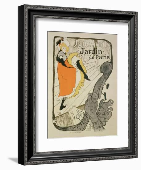 Reproduction of a Poster Advertising "Jane Avril" at the Jardin De Paris, 1893-Henri de Toulouse-Lautrec-Framed Giclee Print